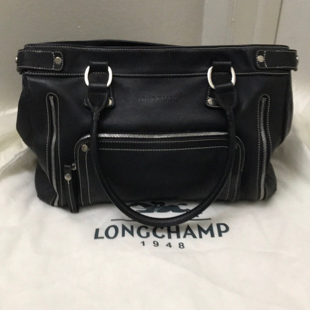 Authentic Longchamp Black Satchel Bag